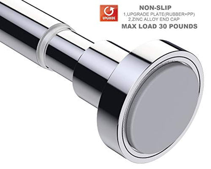 Shower Curtain Rod 43-73 Inches, Rustproof and Non-Slip Spring Tension Rod for Window or Bathroom, Polished 304 Stainless Steel - color: Stainless