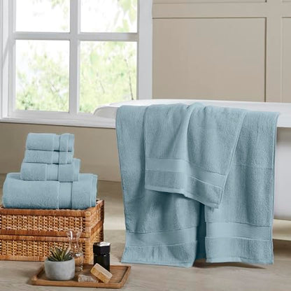 Modern Threads Luxury 6-Piece Quick-Dry Towel Set – Plush & Ultra-Absorbent for Spa-Like Experience, Sea - color: Sea