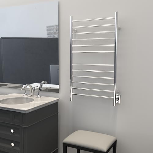 Amba RWHL-SP Radiant Large Hardwired Plug-in Combo Straight 12 Bar Towel Warmer in Polished - color: Polished