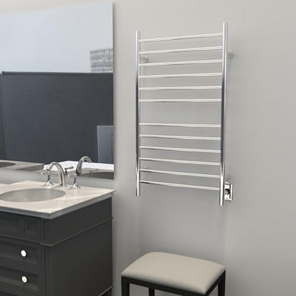 Amba RWHL-SP Radiant Large Hardwired Plug-in Combo Straight 12 Bar Towel Warmer in Polished - color: Polished