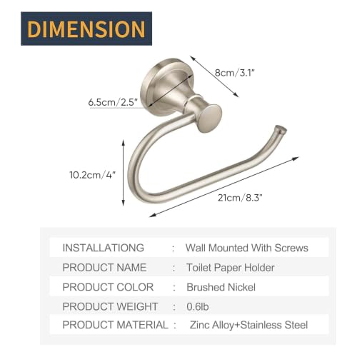 Toilet Paper Holder Wall Mount Bathroom Tissue Holder Brushed Nickel | Pivoting Tissue Roll Holder, High Quality Stainless Steel Hand Towel Ring Rustproof, Bathroom Accessories,Toilet Storage - color: Brushed Nickel