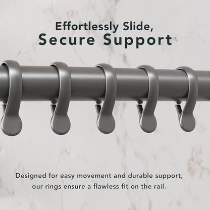Erica Adjustable U-Shaped Shower Curtain Rod for Bathtubs - Grey | Size - 27x65x27 cm, Wall Mounted Shower Pole, No Need to Fix to the Ceiling, Curved Shower Rail, Grey Powder Coated Steel - color: Glossy Grey, size: 4 in 1 L & U shape (27,5 x 65 x 27,5 I