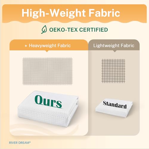 RiverDream Heavyweight Waffle No Hook Shower Curtain with Liner,White,71x77 | Dotted Waffle,Snap-in Liner,Heavy Duty,Quick Dry,Mesh Top Window,With Bottom Magnets,Hotel-Grade,Washable,Long Size - color: White, size: 71"W x 77"L (Pack of 1)
