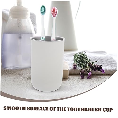Cabilock 2pcs Daily Use Stainless Steel Toothbrush Storage Cup Multi-Functional Mouthwash Rinse Cup for Boys and Girls Lightweight Bathroom Organizer Design Capacity