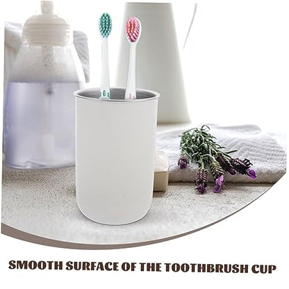 Cabilock 2pcs Daily Use Stainless Steel Toothbrush Storage Cup Multi-Functional Mouthwash Rinse Cup for Boys and Girls Lightweight Bathroom Organizer Design Capacity