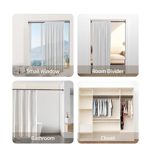 Mcrbeay Shower Curtain Rod, 1" Diameter Heavy Duty Tension Shower Rod | Adjustable 28-74 inch, Non Slip No Drill Spring Loaded Curtain Rod For Bathroom, Shower Stall, No Rust, Bronze - color: Bronze, size: 28-74 Inches