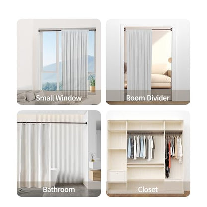 Mcrbeay Shower Curtain Rod, 1" Diameter Heavy Duty Tension Shower Rod | Adjustable 28-74 inch, Non Slip No Drill Spring Loaded Curtain Rod For Bathroom, Shower Stall, No Rust, Bronze - color: Bronze, size: 28-74 Inches