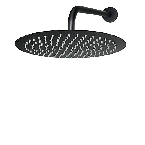 NearMoon Rain Shower Head, Ultra-Thin Design-Pressure Boosting, Awesome Some Experience, High Flow Stainless Steel Rainfall Head (12 Inch, Matte Black) - color: Matte Black, size: 12 Inch