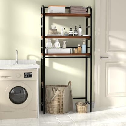 3-Tier Over-the-Toilet Storage Rack, Freestanding Bathroom Organizer | Space-Saving 3-Tier Design, Rust-Resistant Steel Frame, Fits Most Toilets, Easy Assembly (Black) - color: Black