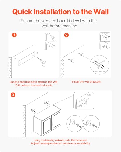 VEVOR Laundry Room Wall Cabinet, 2-Tier Wall Mounted Cabinet with Adjustable Shelf, Cupboard Storage with 4 Doors, for Kitchen, Bathroom, Laundry, Set of 2, Each 12 x 24 x 24 in (D x W x H), White - size: 48 Inch, style: 4 Doors