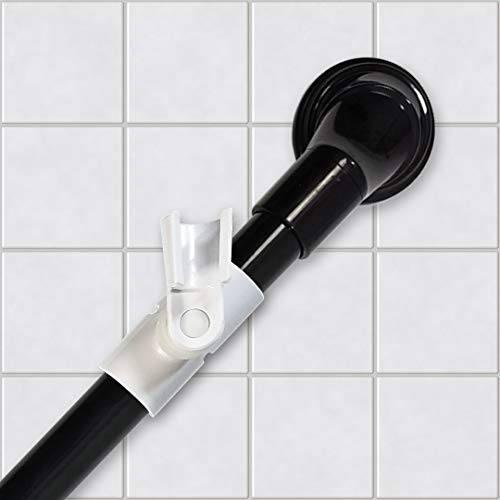 MedGear A-0163A2 12 in Wall-Mount Assist Bar, Black & Includes Clip-On Shower Head Holder - color: Black