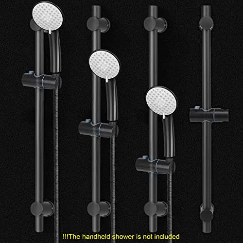 NearMoon Shower Slide Bar with Height/Angle Adjustable Handheld Shower Holder, Bathroom SUS 304 Stainless Steel Shower Head Holder for Bath (Screw Mounted, Matte Black) - color: Matte Black, style: Screw Mounted