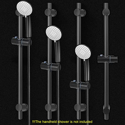 NearMoon Shower Slide Bar with Height/Angle Adjustable Handheld Shower Holder, Bathroom SUS 304 Stainless Steel Shower Head Holder for Bath (Screw Mounted, Matte Black) - color: Matte Black, style: Screw Mounted