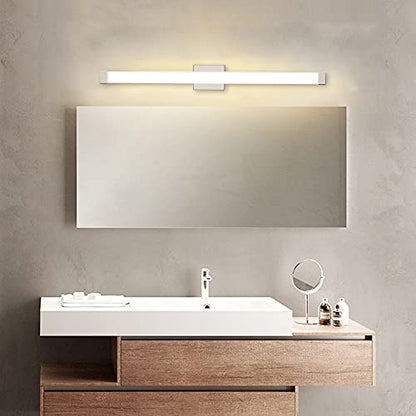 33.5" LED Square Vanity Light, 18W 4000K Dimmable, Brushed Nickel | Wall Bar Light, Rust & Moisture Resistant, Natural White light, Energy-saving, moisture-proof, Dresser Bathroom over Mirror - color: Brushed Nickel, size: 33.5in Dimmable