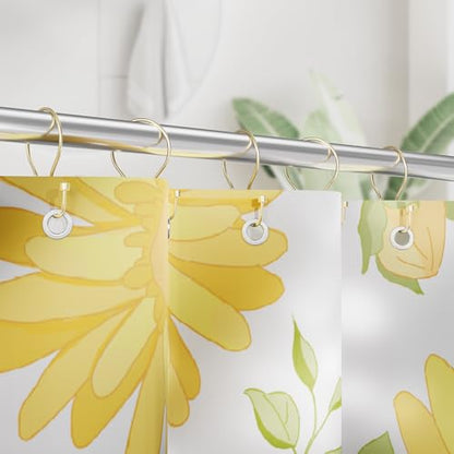 AmazerBath Shower Curtain Hooks, Shower Curtain Rings with Cylindrical Design, Light Gold Shower Curtain Hooks Rust Proof, Metal Double Hook Shower Hooks for Shower Curtain - color: Light Gold, style: Double Shower Hooks