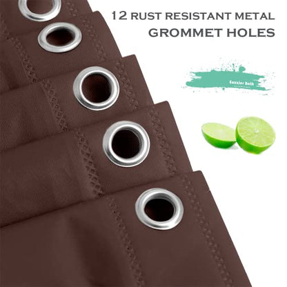 Chocolate Plastic Shower Curtain Or Liner, 72x72 Inch Lightweight Brown Plastic Bathroom Shower Showroom Inner Curtain with Rustproof Metal Grommet Holes and Weighted Magnets - color: C03-chocolate, size: 72"W x 72"L (Pack of 1)