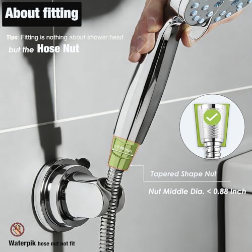 Handheld Shower Head Holder with Enhanced Suction Cup - Relocatable - 4 Angles Adjustable - 90° Downward - Bathroom Wall Mount Shower Wand Holder (Polished Chrome) - style: Chrome