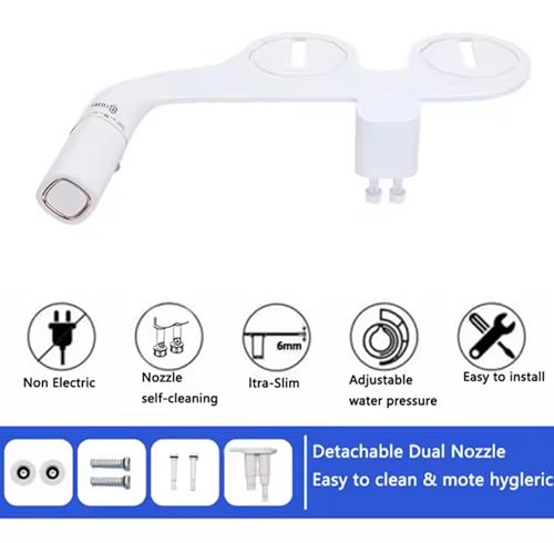 Bidet Attachment for Toilet with Self Cleaning, Adjustable Cold Water Pressure for Front and Rear Wash, Premium Bidet Toilet Seat, Elegant Design, Easy Installation - anees Bidet