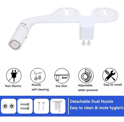 Bidet Attachment for Toilet with Self Cleaning, Adjustable Cold Water Pressure for Front and Rear Wash, Premium Bidet Toilet Seat, Elegant Design, Easy Installation - anees Bidet