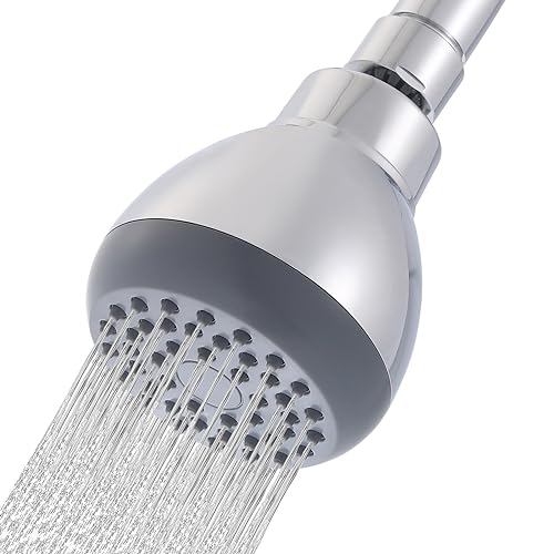 3" High Pressure Shower Head, Powerful Pressure Boosting Rain Showerhead, with Adjustable Swivel Brass Ball Joint for Relaxing and Comfortable Shower Experience (Chrome)