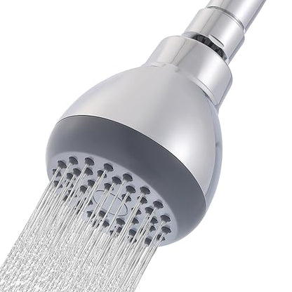 3" High Pressure Shower Head, Powerful Pressure Boosting Rain Showerhead, with Adjustable Swivel Brass Ball Joint for Relaxing and Comfortable Shower Experience (Chrome)