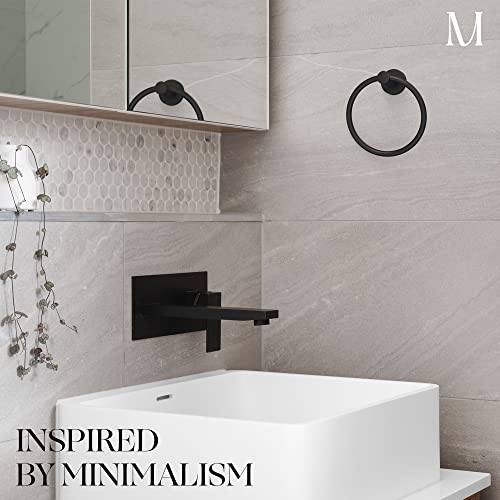 MARMOLUX ACC Matte Black Towel Ring - SUS304 Stainless Steel Wall Mounted Hand Towel Holder for Bathroom - Kitchen & Bathroom Towel Rack - Black Towel Hanger - Bathroom Towel Holder - Hand Towel Rack - color: Matte Black, size: Towel Ring