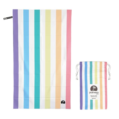 Microfiber Quick-Dry Travel Towel – Super Absorbent, Lightweight, Compact – Sand Resistant, Soft, Mesh Carry Bag – Beach, Pool, Gym, (Rainbow) - color: Rainbow