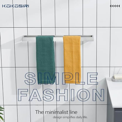 KOKOSIRI Towel Bars Brushed Nickel Bath Towel Hanger Holder 24-Inch Kitchen Rack Stainless Steel for Bathroom Hardware Wall Mount, 2 Pack B4008BR-L24-P2 - color: Brushed Nickel, size: 24-Inch (2 Pack)