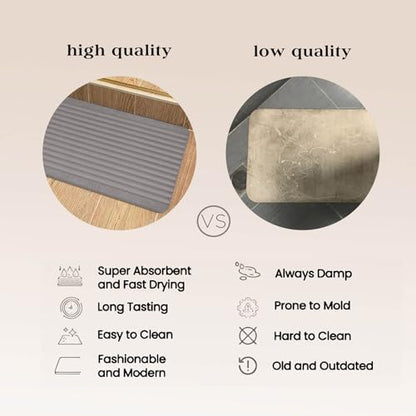 Stone Dish Drying Mat - Large Foldable Marbled Quick Drying Dish Mats, Stone Coasters Set of 4 Collapsible Ultra Absorbent Diatomaceous Earth Mats for Kitchen Counter Bathroom (Grey-REC) - color: Grey-rec