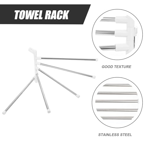 Rotatable Stainless Steel Towel Rack Wall Mount Holder Space-Saving Storage Shelf for Bathroom with Stylish Design