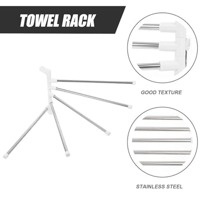 Rotatable Stainless Steel Towel Rack Wall Mount Holder Space-Saving Storage Shelf for Bathroom with Stylish Design