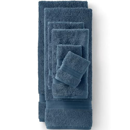 Lands' End Supima Cotton 6 Piece Bath Towel Set Bath Sheet, 1 Piece Bering Sea Blue - color: Bering Sea Blue, size: Bath Sheet, 1 Piece