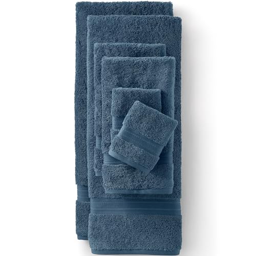 Lands' End Supima Cotton 6 Piece Bath Towel Set Bath Towel, 1 Piece Bering Sea Blue - color: Bering Sea Blue, size: Bath Towel, 1 Piece
