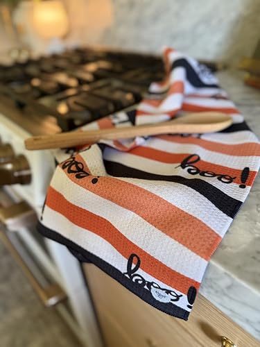 Kitchen Towels, Dish Towels for Kitchen, 2 Pc Kitchen Towel Set | Microfiber Waffle Towels, 16 x 26 inches, with Hanging Loops, Reusable Tea Towels, Cute Kitchen Towels - 2 Pack - color: Halloween Boo