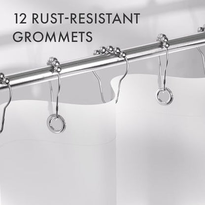 AmazerBath Shower Curtain, Cloth Ombre Black Shower Curtain Set with 12 Hooks, Washable Fabric Black and White Shower Curtain, Rustic Farmhouse Bathroom Shower Curtain, 72x72 Inches - color: A- Black Ombre +12 Metal Hooks, size: 72"W x 72"L (Pack of 1)