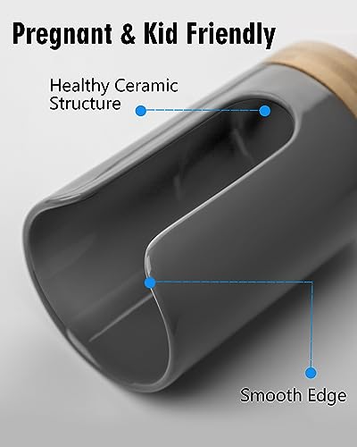 Ceramic Bathroom Cup Holder, 3-5 oz Cup Dispenser, Grey | Disposable Paper & Plastic Bathroom Cups Holder - Mouthwash Cups Dispenser for Bathroom, Guest Toiletries, Countertop, Coffee - color: Grey