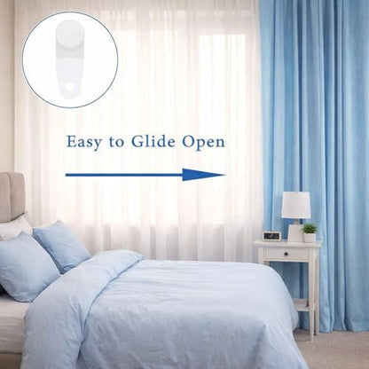 Pangda 50 Pieces Curtain Track Glider Hooks White Plastic Curtain Rod Hooks Sturdy Drapery Slides Smooth Sliding for Window Door Shower Accessories