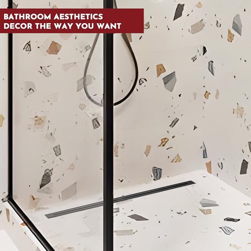 24 Inch Ultra Narrow Linear Shower Drain, Matte Black Extra Slim Shower Drain, 304 Stainless Steel, Easy to Install and Clean for Bathrooms (Drain Base Not Included), LSDE8-31A-24B - color: Matte Black, size: 24 Inch
