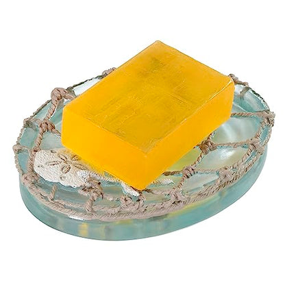 Avanti Linens - Soap Dish, Resin Countertop Soap Holder, Beach Inspired Bathroom Accessories (Seaglass Collection) - size: Soap Dish