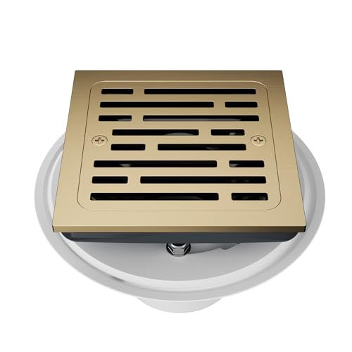 4 Inch Tile-in Square Champagne Bronze Shower Drain, Replace Delta Shower Drain, Shower Floor Drain Champagne Gold DT062412-CZ - color: Champagne Bronze