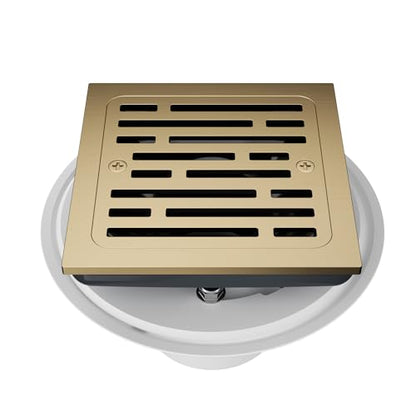 4 Inch Tile-in Square Champagne Bronze Shower Drain, Replace Delta Shower Drain, Shower Floor Drain Champagne Gold DT062412-CZ - color: Champagne Bronze