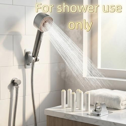 2026 High Pressure Handheld Shower Head with 6 Spray Modes - Detachable Showerhead with 5 Replaceable Filters for Hard Water | Includes 59" Anti-Burst Hose