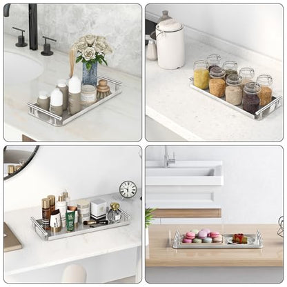 FEILERN Toilet Paper Basket,Toilet Paper Storage for Toilet Tank, Bathroom, Kitchen Counter (Silver) - color: Silver