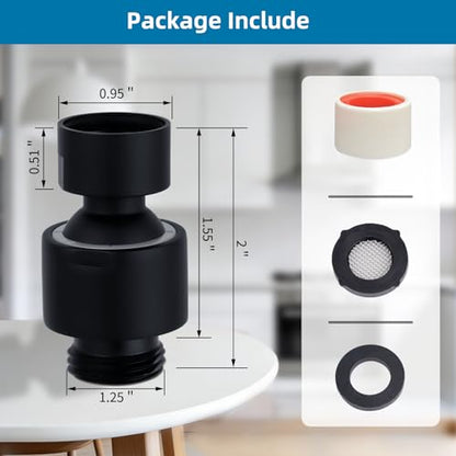 Hibbent Adjustable Metal Shower Head Swivel Ball Joint Adapter, Solid Brass, Matte Black, 30 Swivel, G1/2 Connections, Easy Install - color: Matte Black