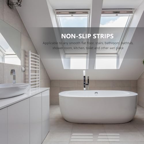 24pcs Bathroom Non-Slip Peva Strips Anti-Skid Adhesive Tape for Bathtub Stairs and Shower Floor Safety Random Color