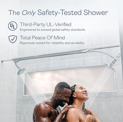 BOONA Tandem Shower as seen on Shark Tank | Dual Shower Head for Couples | King Krome, Two Showerheads - color: King Krome, size: Two Showerheads