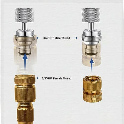 360° Swivel Quick Connect Faucet to Hose Adapter Sink Hose Aerator(Chrome) | Dishwasher Faucet Adapter, Male To Female Hose Adapter for Dishwasher, Kitchen, Garden - 15/16-27 Male to 55/64-27 Female - color: Faucet Hose Adapter-F