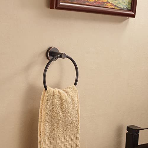 BigBig Home Bronze Towel Holder, Bathroom Towel Ring Oil Rubbed, Bath Hand Towel Rack Hanger Wall Mounted Rustic Farmhouse - color: Bronze Towel Ring