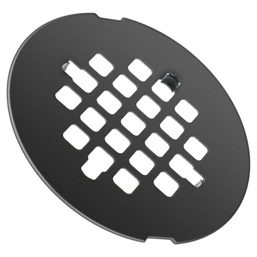 Enhon 1 Pack 4-1/4 Snap in Shower Drain Cover | Round Strainer Drain Grid, Bathroom Shower Grate Cap Replacement for Hair Catcher, Stainless Steel