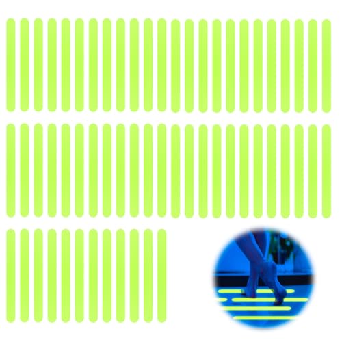 Luminous Non Slip Shower Stickers, Anti Slip Waterproof Bathtub Adhesive Mat Strips, Safe Visible Stair Floor Ladder Tape Decal, Protect Kid Elder for Boat Swimming Pool Health Club (60 Pcs) - color: 60 Pcs